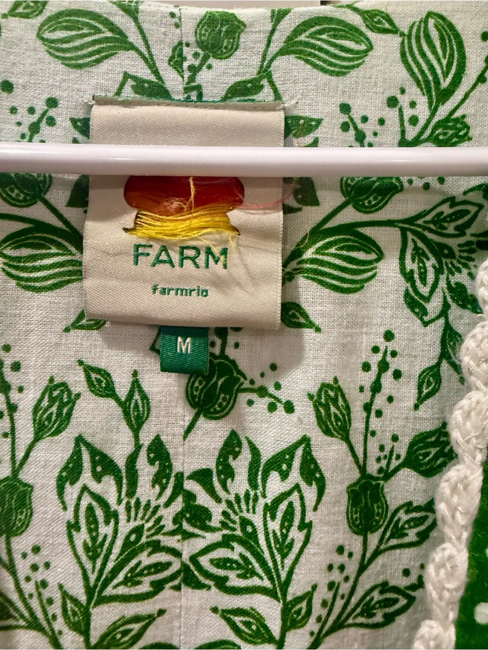 FARM Rio Green & White Tropical Print Jumpsuit — Size M - Picture 8 of 9